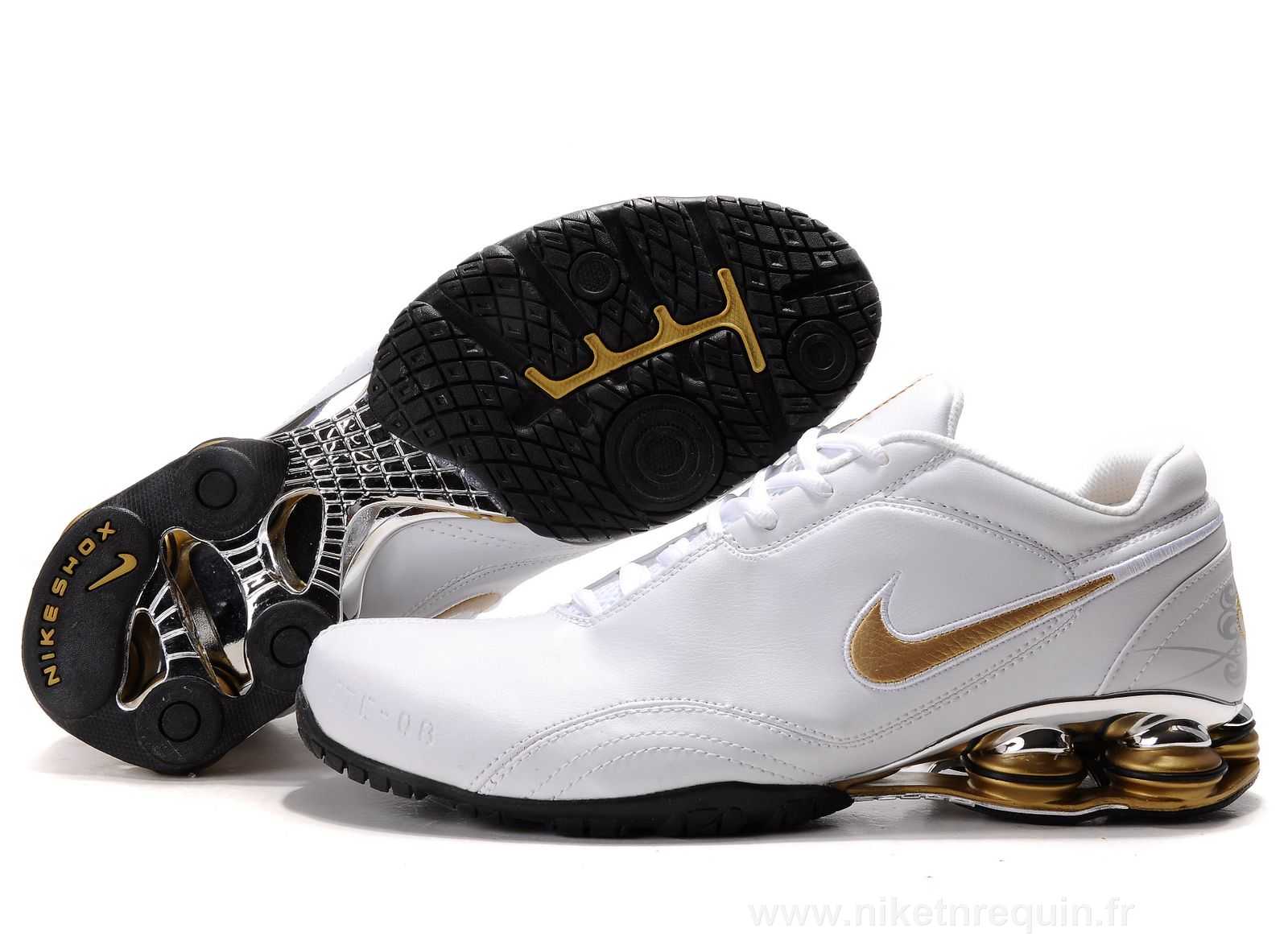 Blanc Et Or Chaussures Nikeshox R5